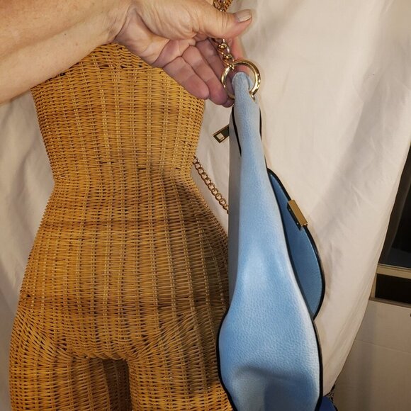 Melie Biaco Women's Vegan Blue Leather Shoulder Bag/Crossbody w/Gold Hardware - Picture 7 of 15